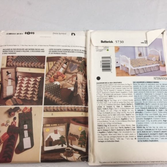 SEWING Craft Patterns 3: Home Decorating/Pillows/Stockings/Wall Dec/Doll Bedding - Picture 3 of 6